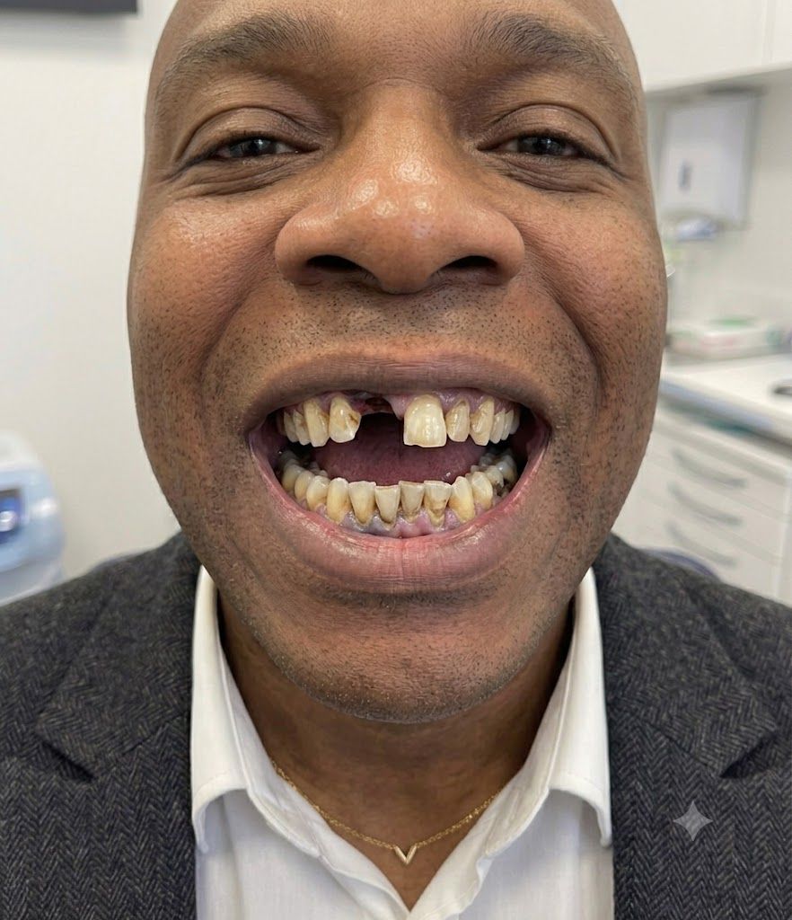 Full-Mouth Restoration before treatment